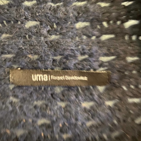 uma/Racquel Davidowicz Open Waterfall Navy Blue Cardigan Size Medium - Picture 3 of 4